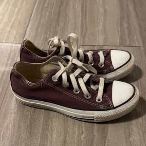 Maroon Converse Canvas Sneakers with White Laces